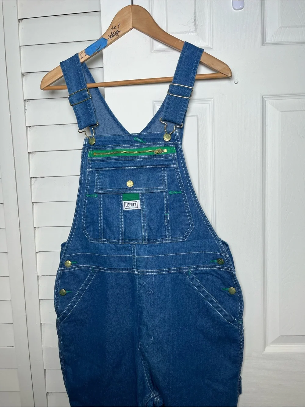 NWT liberty Blue Denim Women's Overalls with Front Bib Pocket Size Medium